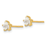 14K Gold Star Earrings with CZ Stones, Polished & Nickel-Free